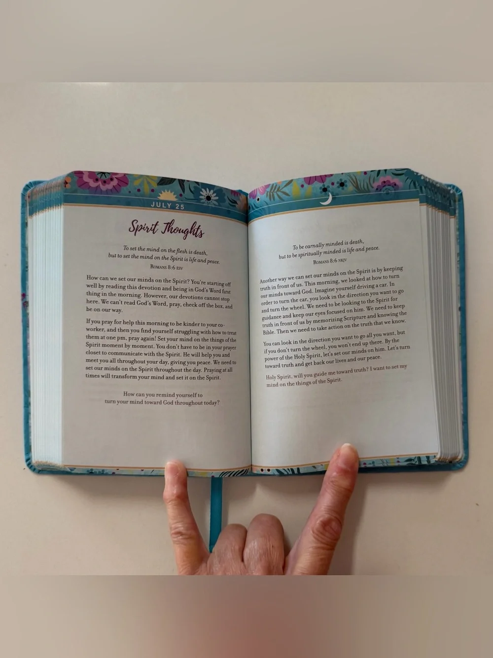 God Is My Happy Place - Teal Floral Devotional